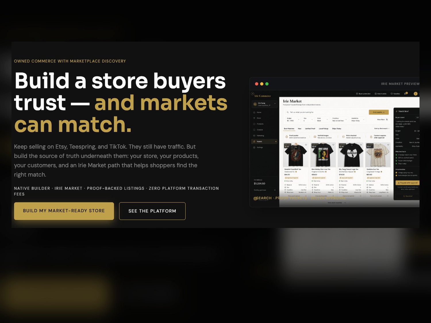 Polished IrieCommerce marketplace preview.